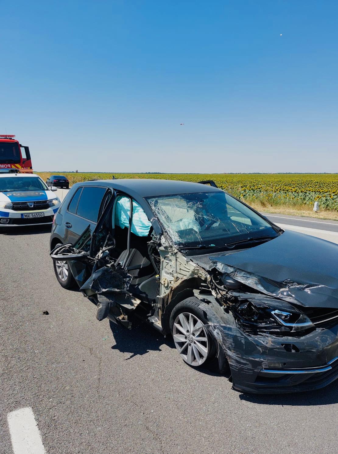 Accident rutier la ieșirea din Călugăreni