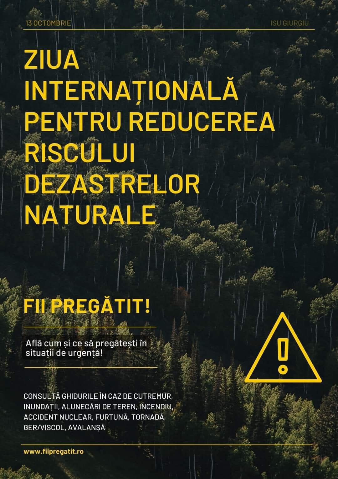 13 octombrie – Ziua Internațională pentru Reducerea Riscului Dezastrelor