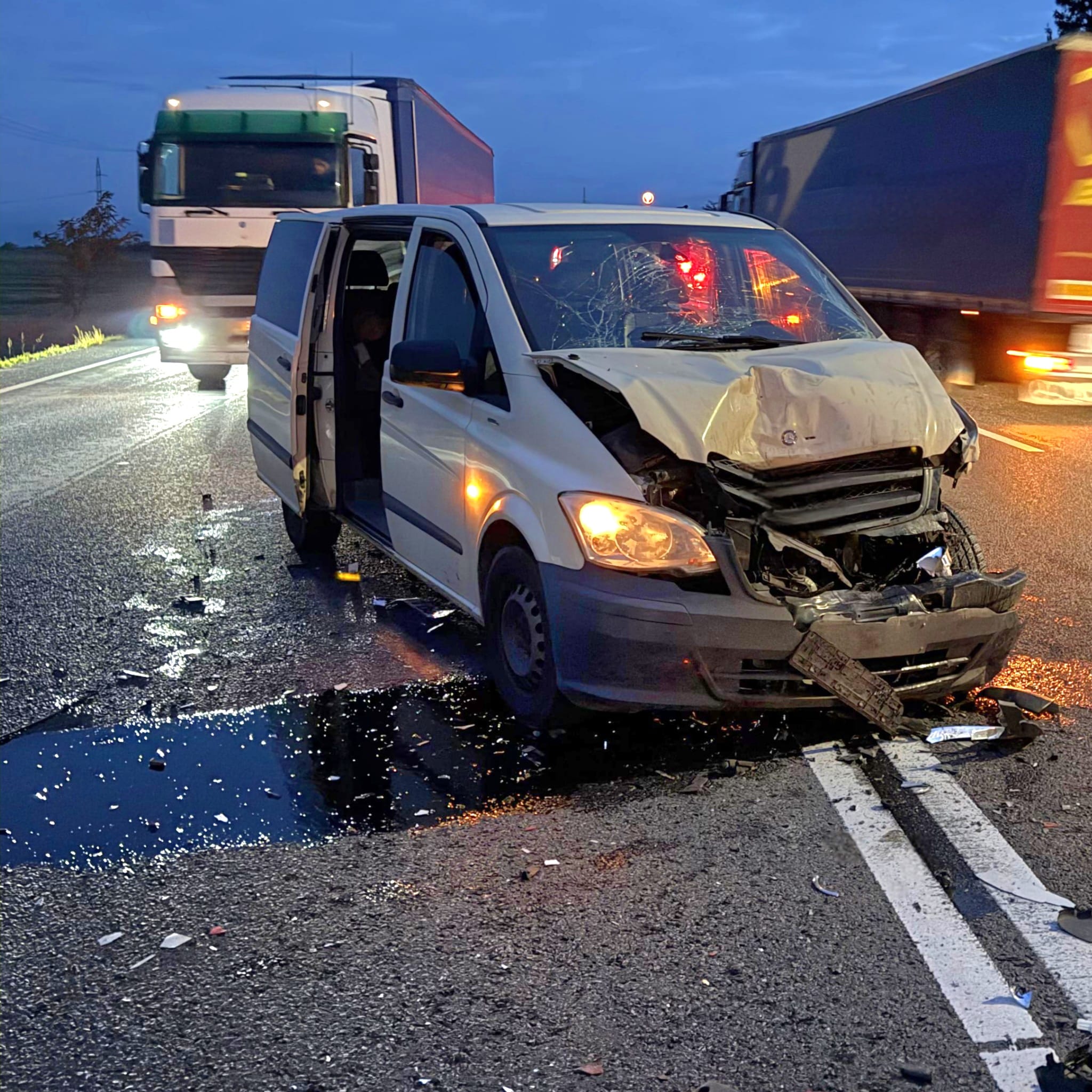 Accident rutier în această dimineață, pe DN5, în afara localității Daia
