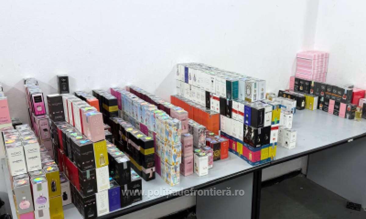 Produse susceptibile a fi contrafăcute,  în valoare de aproximativ 600.000 de lei, depistate de polițiștii de frontieră giurgiuveni