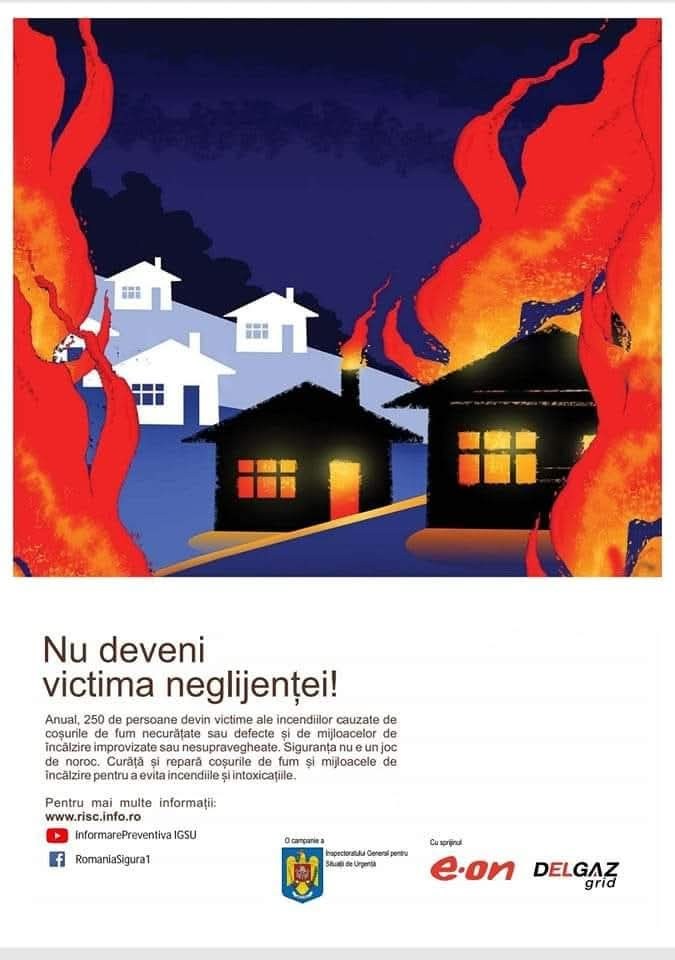 Coșurile de fum necurățate sau jarul căzut din sobă pe materiale combustibile pot provoca adevărate tragedii