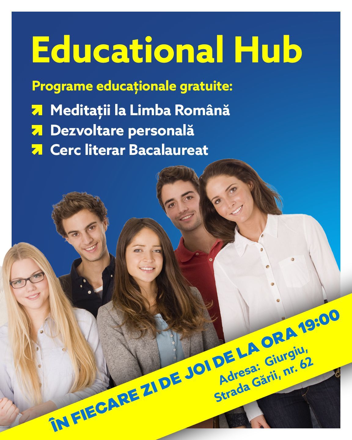 #EducationalHub – un spațiu dedicat tinerilor care vor să învețe, să se dezvolte și să își descopere potențialul!