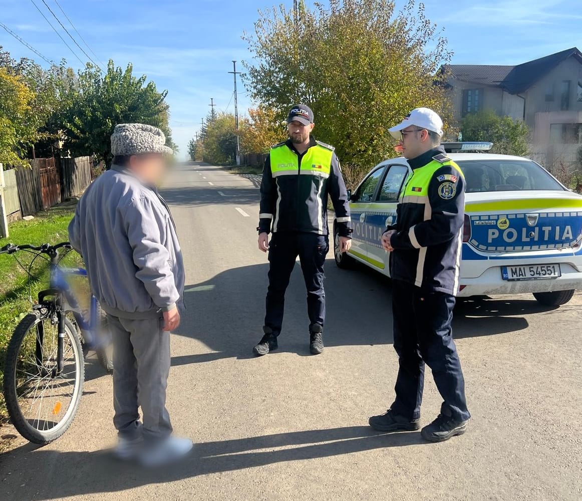 Activități de prevenire și control pe D.N. 6, în zona localității Gimpați, județul Giurgiu, pentru creșterea gradului de disciplină rutieră în rândul pietonilor și bicicliștilor.
