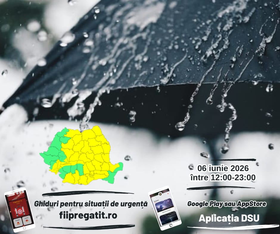 Mâine, între orele 12:00-23:00, în județul Giurgiu vor fi perioade cu instabilitate atmosferică